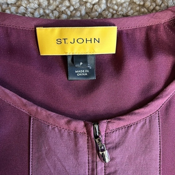 St. John • silk bomber jacket with full zip front - Picture 10 of 11